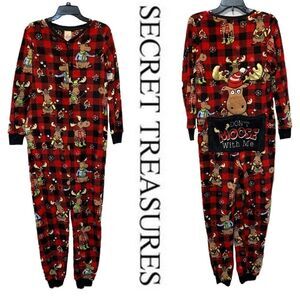 NWT Trap door flannel red/black checked moose sleeper sz S